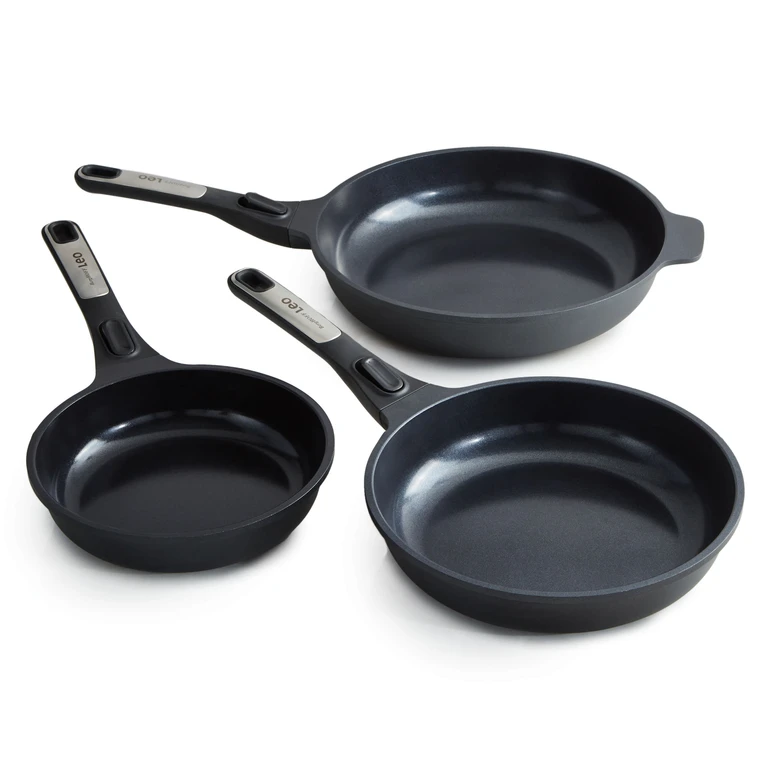 Leo Phantom 3pc Nonstick Ceramic Fry Pan Set, Recycled
