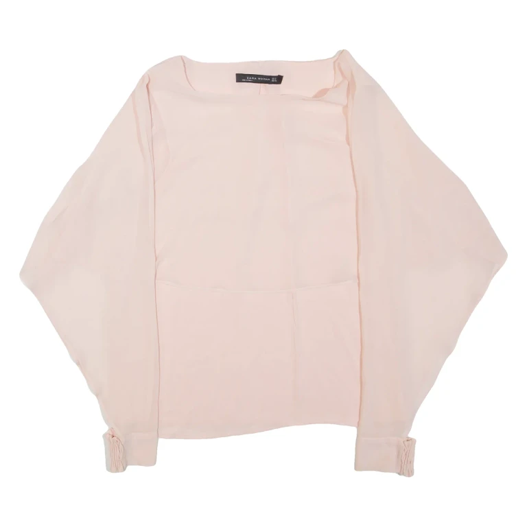 ZARA Womens Blouse Pink Long Sleeve M