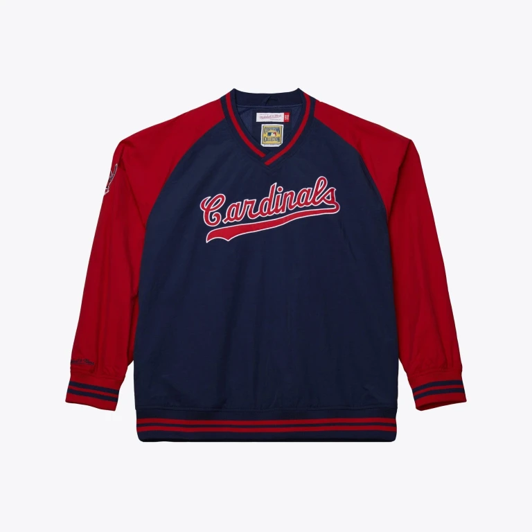 Men's MLB Nylon Pullover Jacket Vintage Logo Cardinals Pullovers