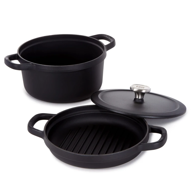 Leo Graphite 3Pc Enamel Cast Iron Cookware Set