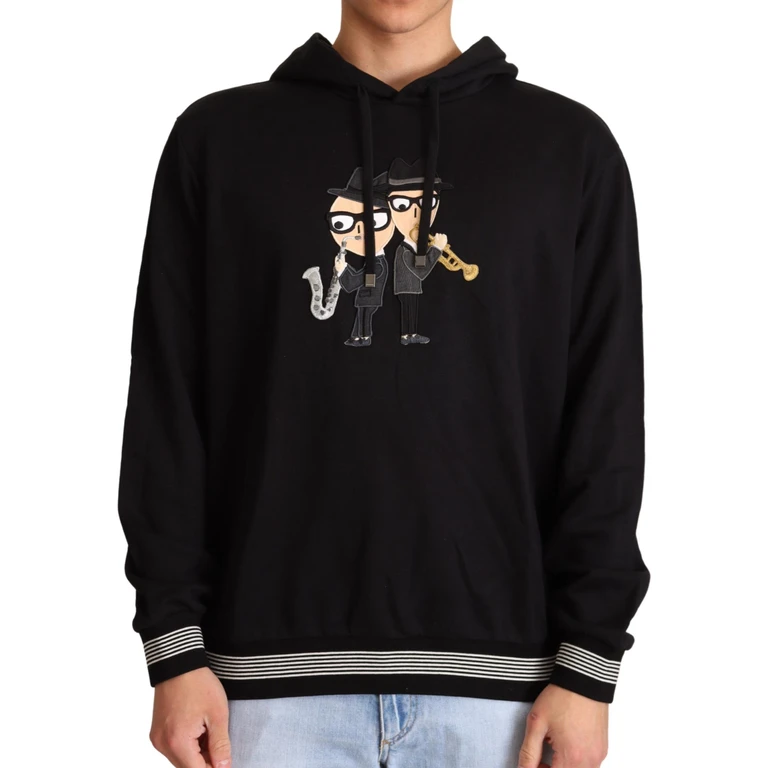 Dolce & Gabbana Black Cotton Hooded #dgfamily Sweater Clothing - Men