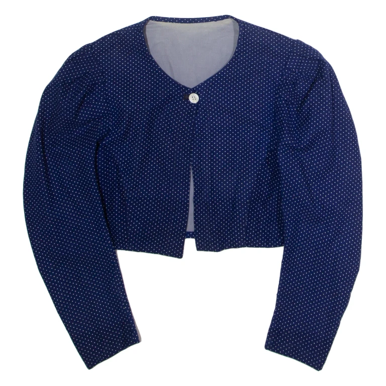 Womens Blazer Jacket Blue 90s Spotted XS