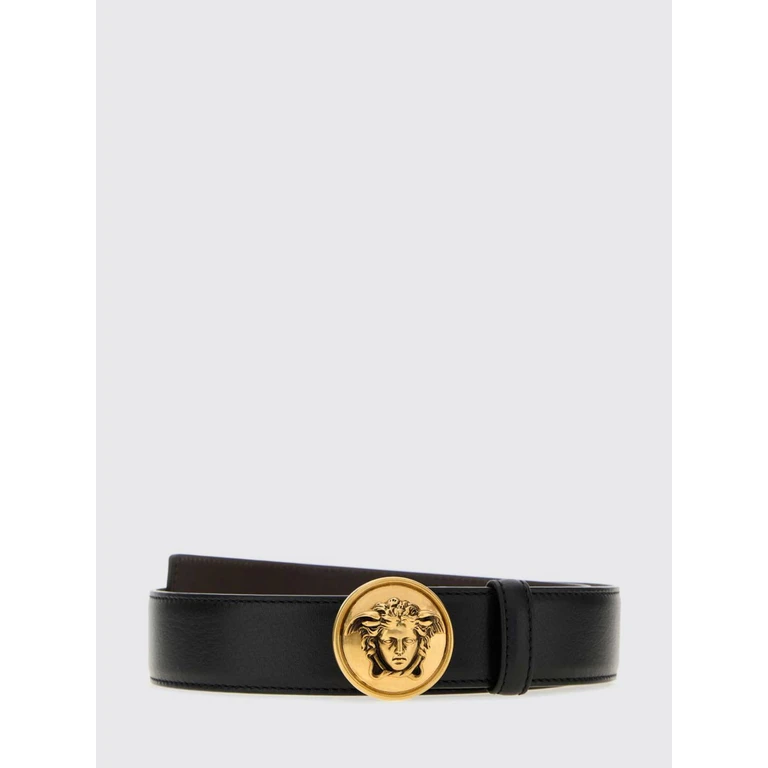 Calfskin Leather Belt with Medusa Buckle (1024410DVTP11B55J)