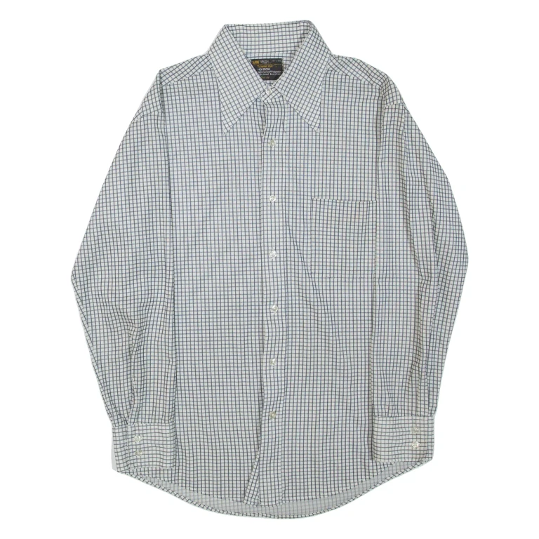 Mens Shirt Black Check Long Sleeve L