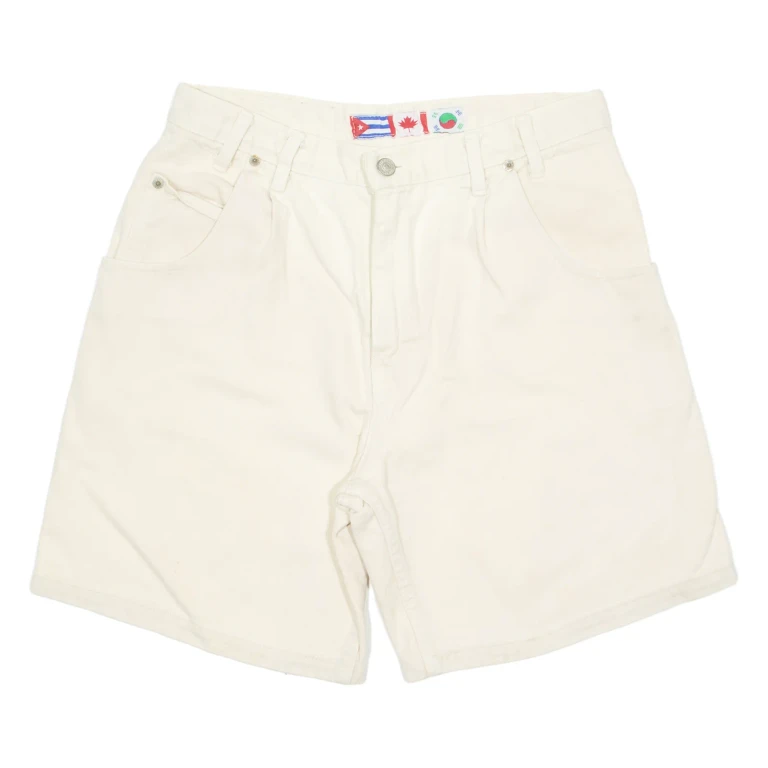 SILVER FERDY Womens Denim Shorts Cream M W31