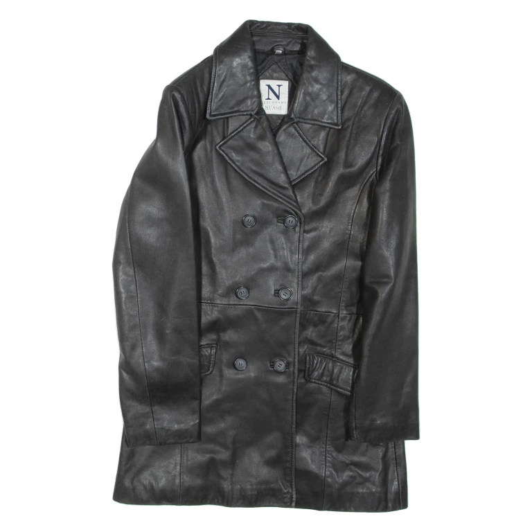 DEBENHAMS NUAGE Womens Jacket Black Leather M