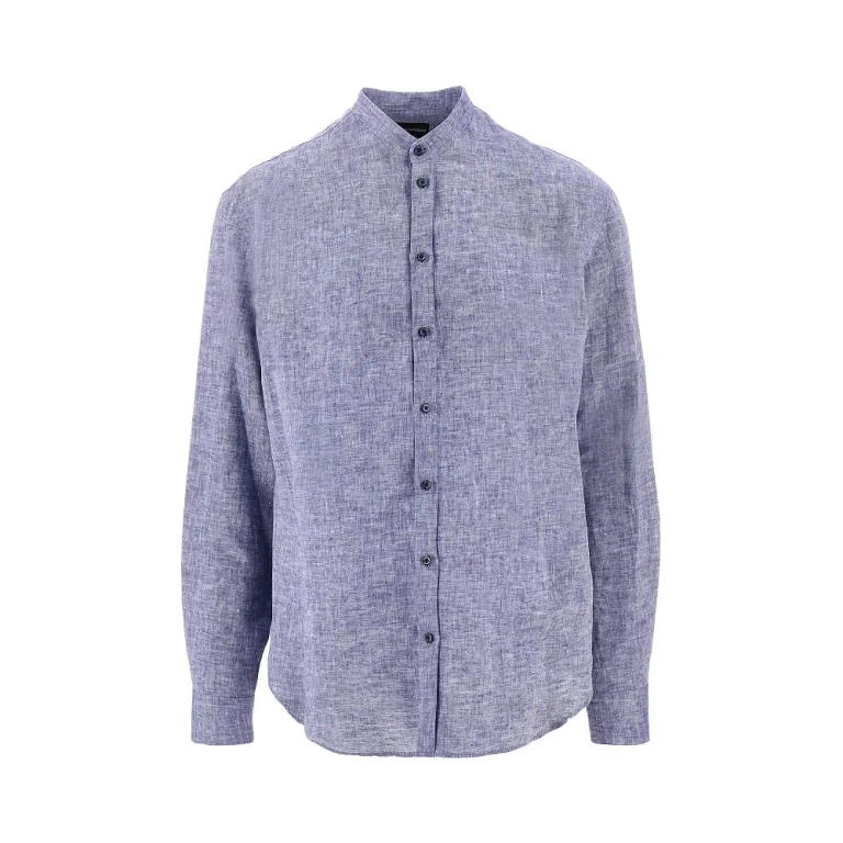 EMPORIO ARMANI Guru collar linen shirt Man M