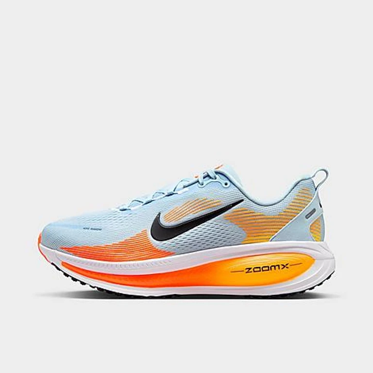 Nike Men's Vomero 18 Running Shoes (Extra Wide Width) in Hydrogen Blue/Laser Orange/Total Orange Size: 7.5