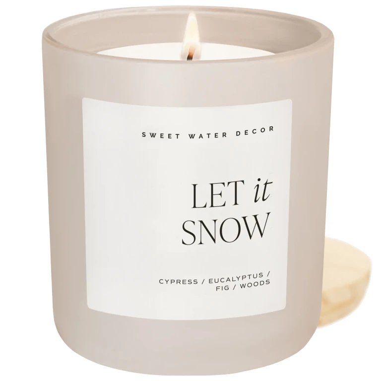 Let It Snow Soy Candle - Tan Matte Jar - 15 oz