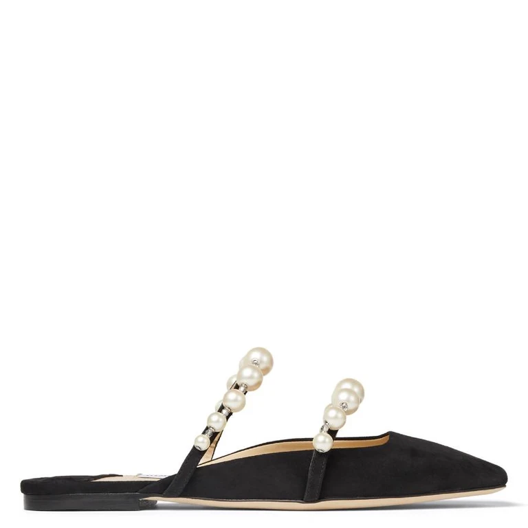 Amaya Pearly Two-Band Suede Flats, Brand Size 34 ( US Size 4 )