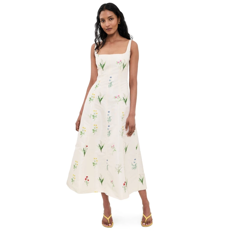 Damaris Bailey Clementine Midi Dress White Floral S
