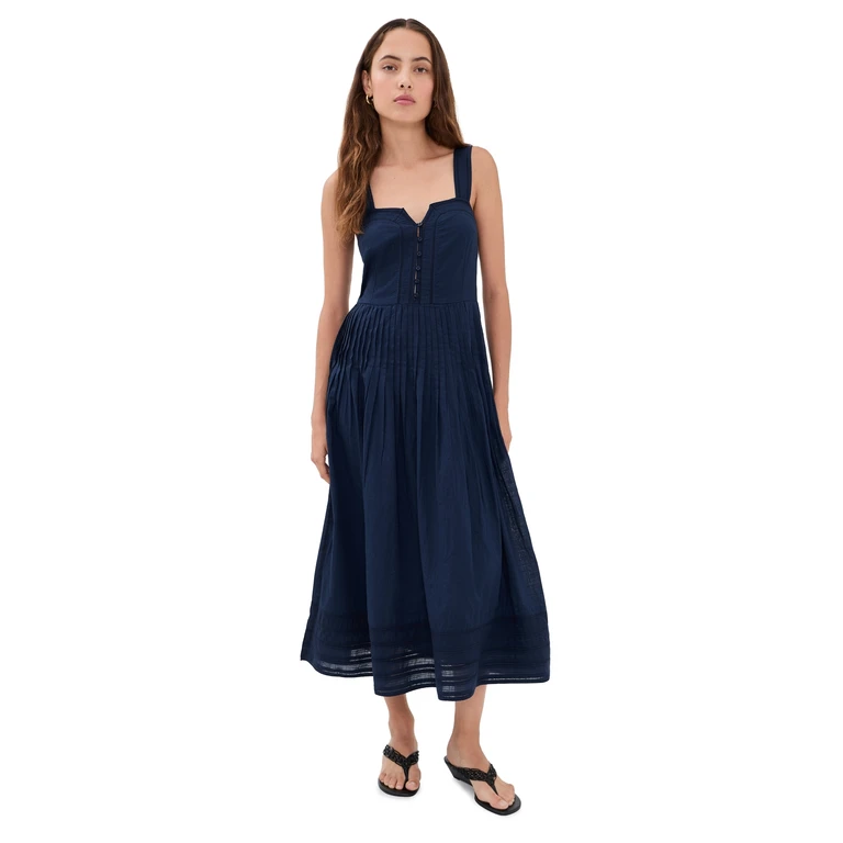 THE GREAT. The Day Break Dress Navy 0