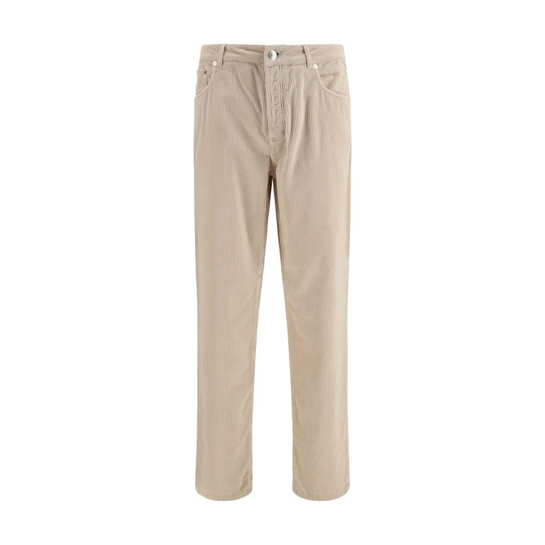 Brunello Cucinelli Beige Cotton Casual Pants - Men