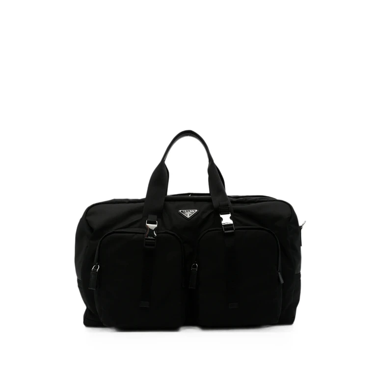 Re-Nylon Logo-plaque Luggage Bag