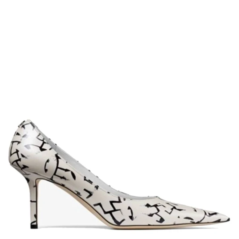 Eric Haze Artwork Printed Leather Pumps, Brand Size 35 ( US Size 5 )