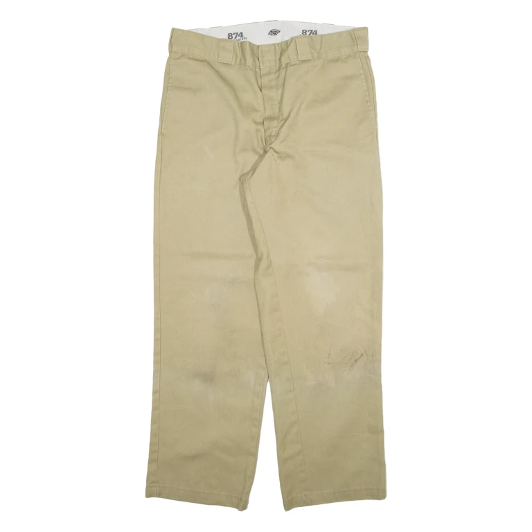 DICKIES 874 Workwear Mens Trousers Beige Regular Straight W32 L28