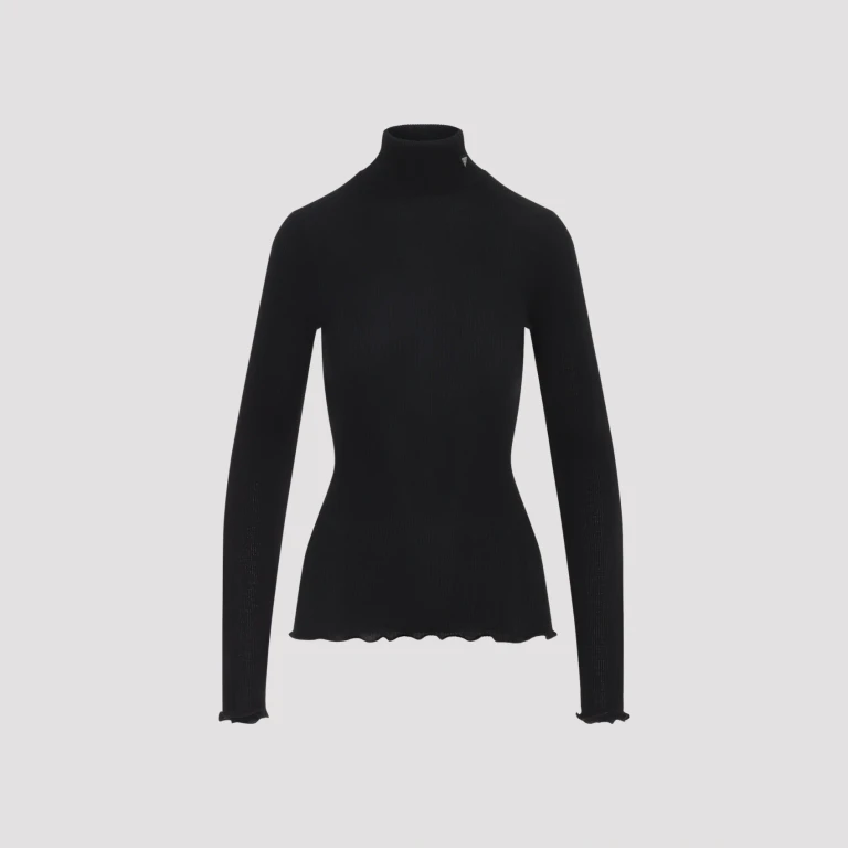 Ribbed Knit Turtleneck Top