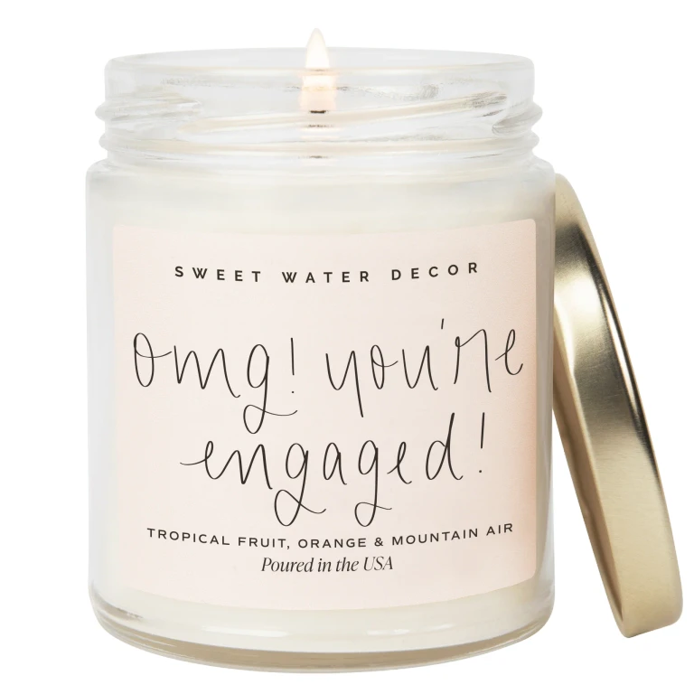 OMG! You're Engaged! Soy Candle - Clear Jar - 9 oz