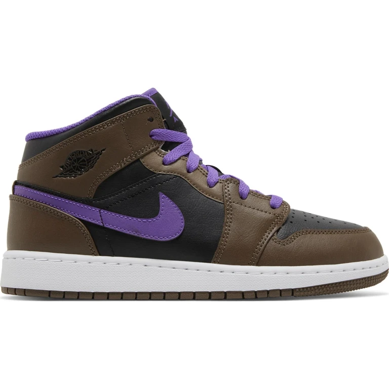 Grade School Retro 1 Mid 'Purple Mocha Gs' Sneakers