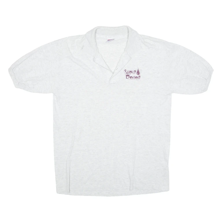 ANVIL Mens Polo Shirt Grey L