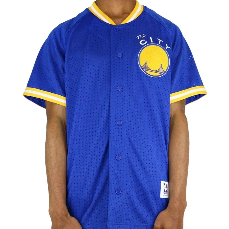 Men's NBA Golden State Warriors Seasoned Pro Mesh Button Up
