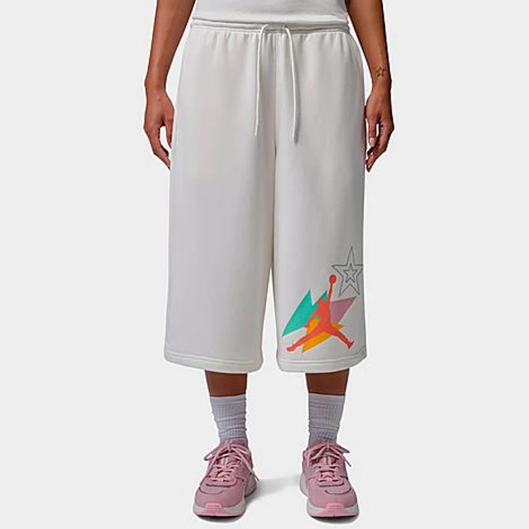 Jordan Women's Brooklyn Fleece French Terry Big Shorts in Sail Size: XS
