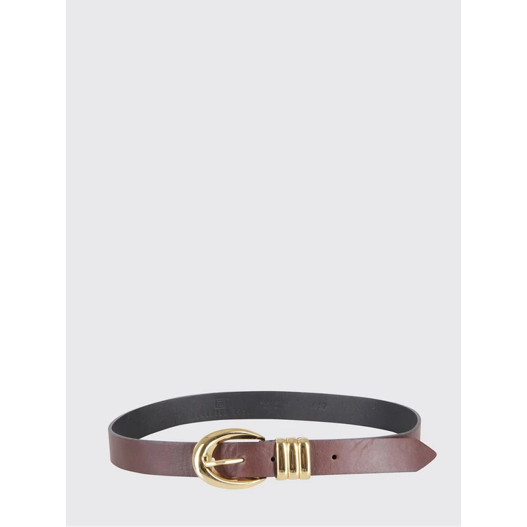 Emily Smooth Leather Belt with Pin Buckle (FTI25CT03GOLD)