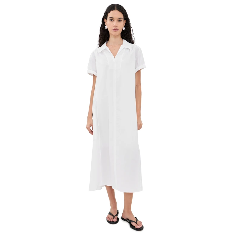 Theory Gathered Easy Polo Dress white - 100 XL