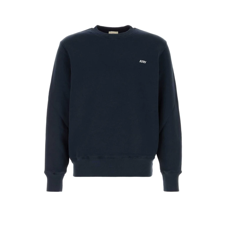 Autry Navy Blue Cotton Sweatshirt Jerseyblue Exterior: Maglie - Men