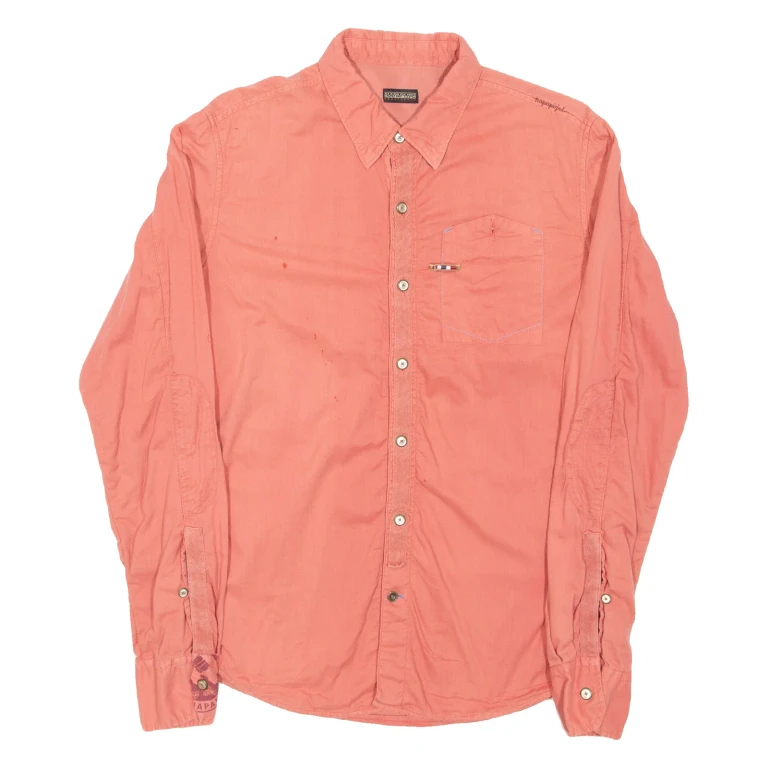 NAPAPIJRI Mens Plain Shirt Orange Long Sleeve S