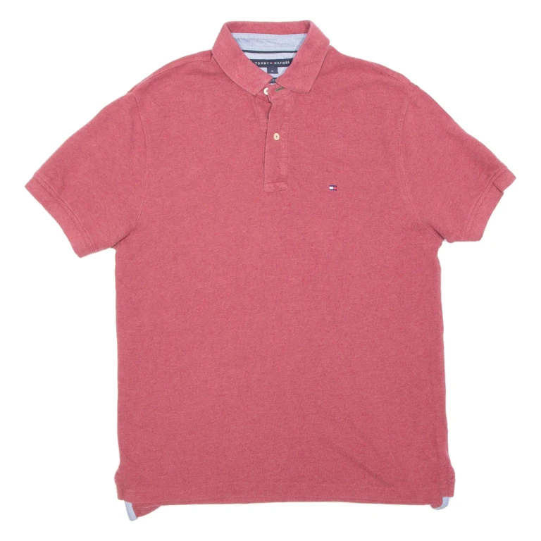 TOMMY HILFIGER Mens Polo Shirt Maroon M