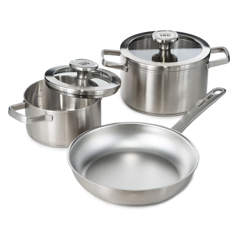 Leo Graphite 5Pc Recycled 18/10 Stainless Steel Cookware Set