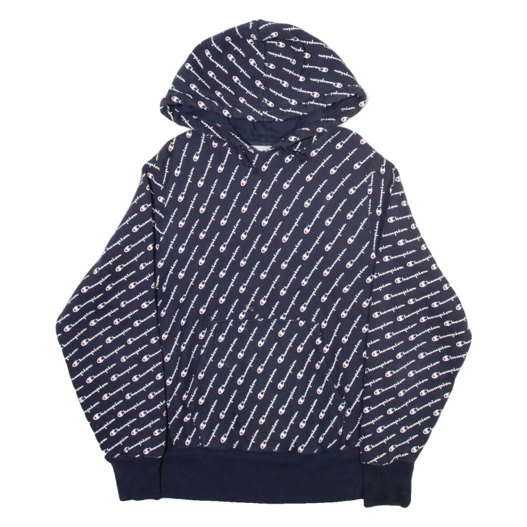 CHAMPION Mens Blue Hoodie M