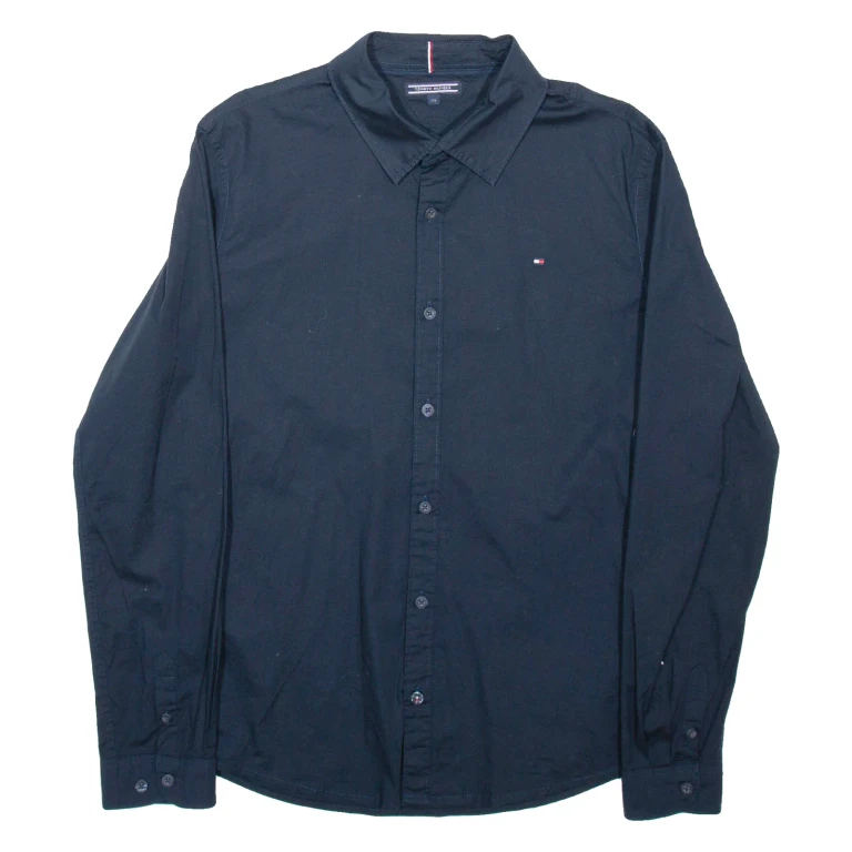 TOMMY HILFIGER Mens Formal Shirt Blue Long Sleeve S