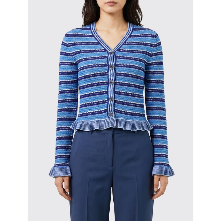 Striped Slim Fit Cotton Cardigan with V-Neck (A1160003591)