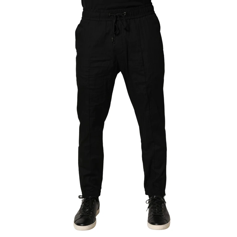 Dolce & Gabbana Black Cotton Skinny Men Jogger Trouser Pants - Men