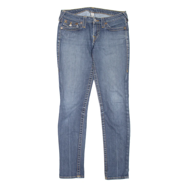TRUE RELIGION Womens Jeans Blue Slim Skinny Stone Wash W30 L30