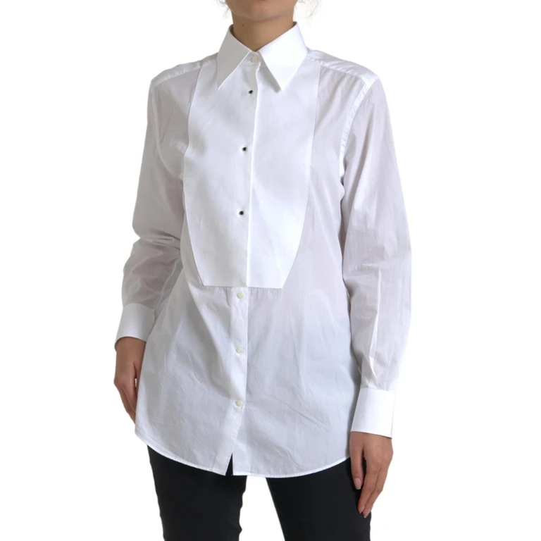 Cotton Collared Long Sleeves Shirt White - Women