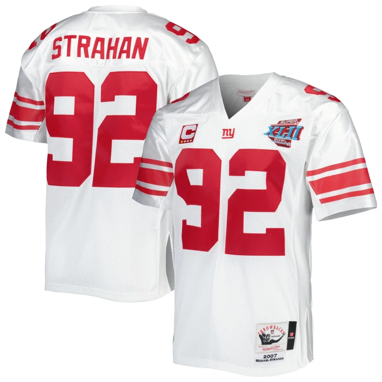 NFL White Jersey Ny Giants 2007 Michael Strahan