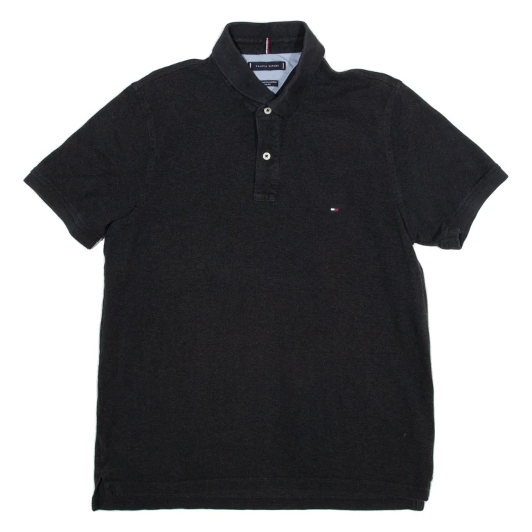 TOMMY HILFIGER Slim Fit Mens Polo Shirt Grey M