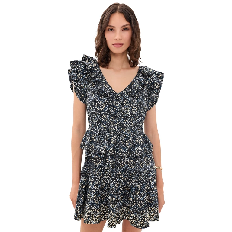 Ulla Johnson Celie Cotton Mini Dress Midnight Bloom 00