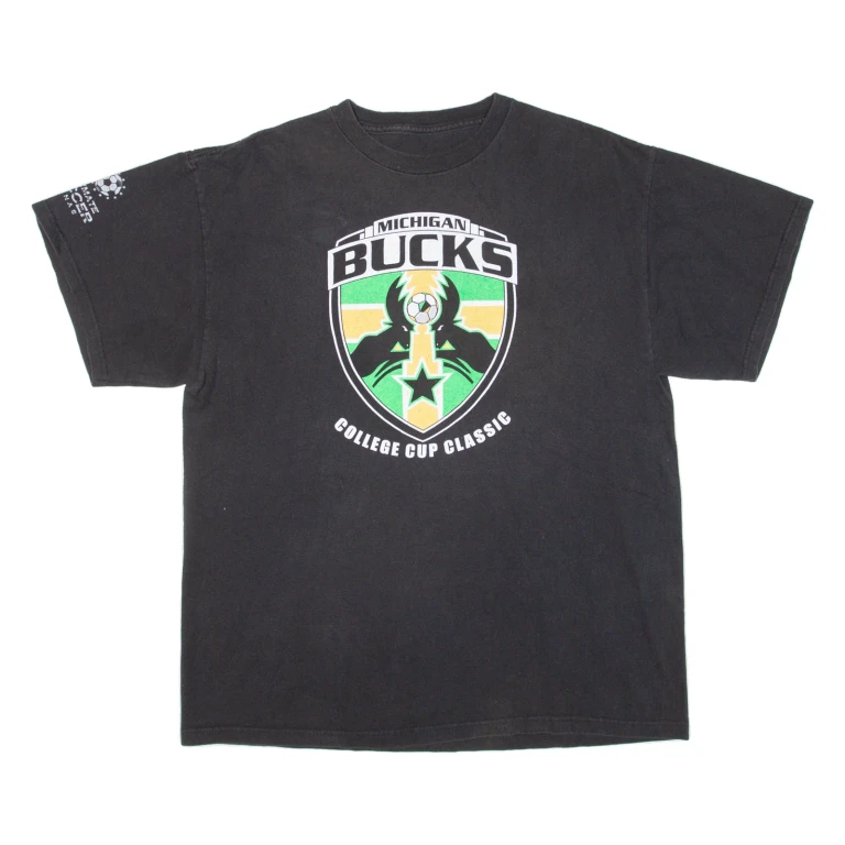 ADIDAS Michigan Bucks College Cup Classic Mens T-Shirt Black USA M