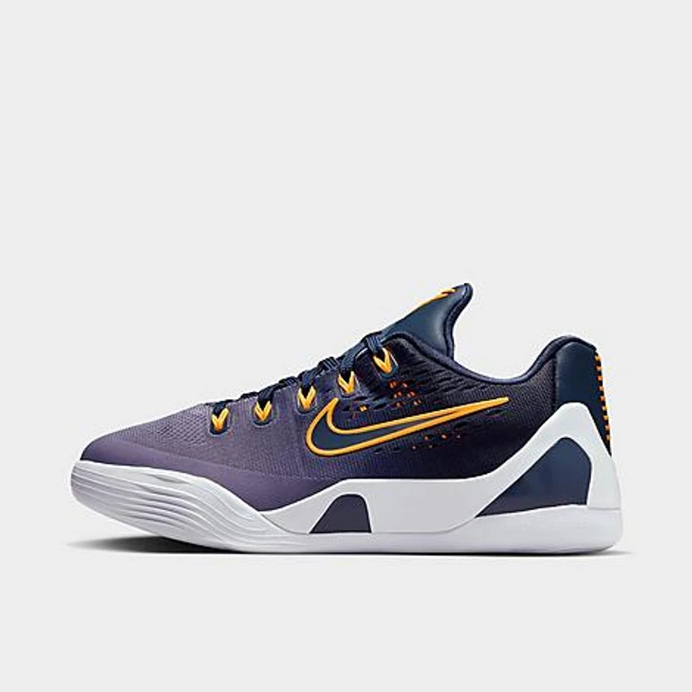 Big Kids Kobe 9 Low EM Basketball Shoes in Thunder Blue/Laser Orange/Daybreak Size: 3.5