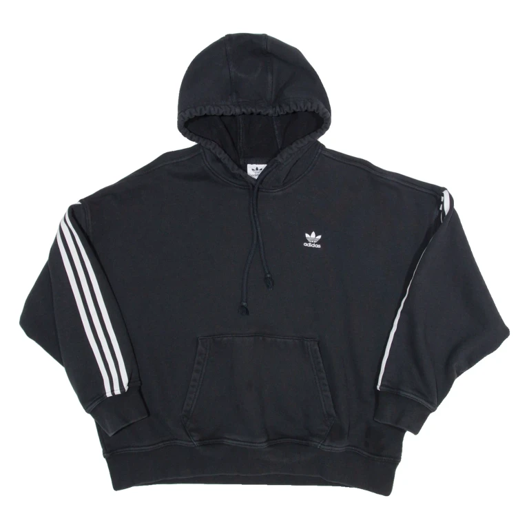 ADIDAS Womens Black Hoodie UK 10
