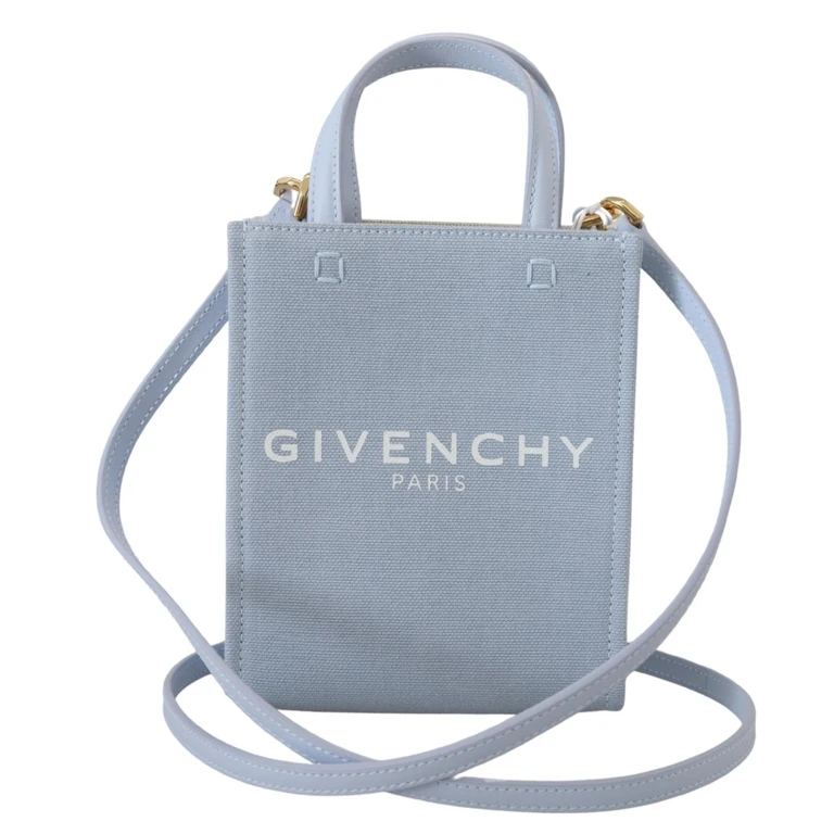 Blue Coated Canvas Vertical Cloud Mini Shoulder Bag Cotton - Women