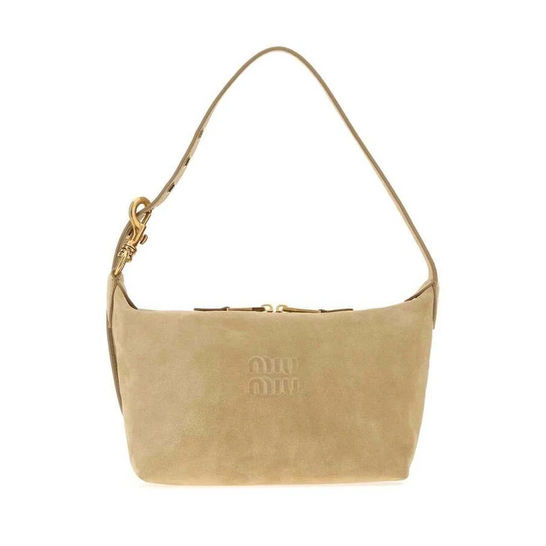 Beige Suede Shoulder Bag Ecru Borse A Mano
