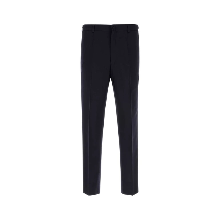 Prada Midnight Blue Wool Pant Navy Exterior: Virgin Pantaloni - Men