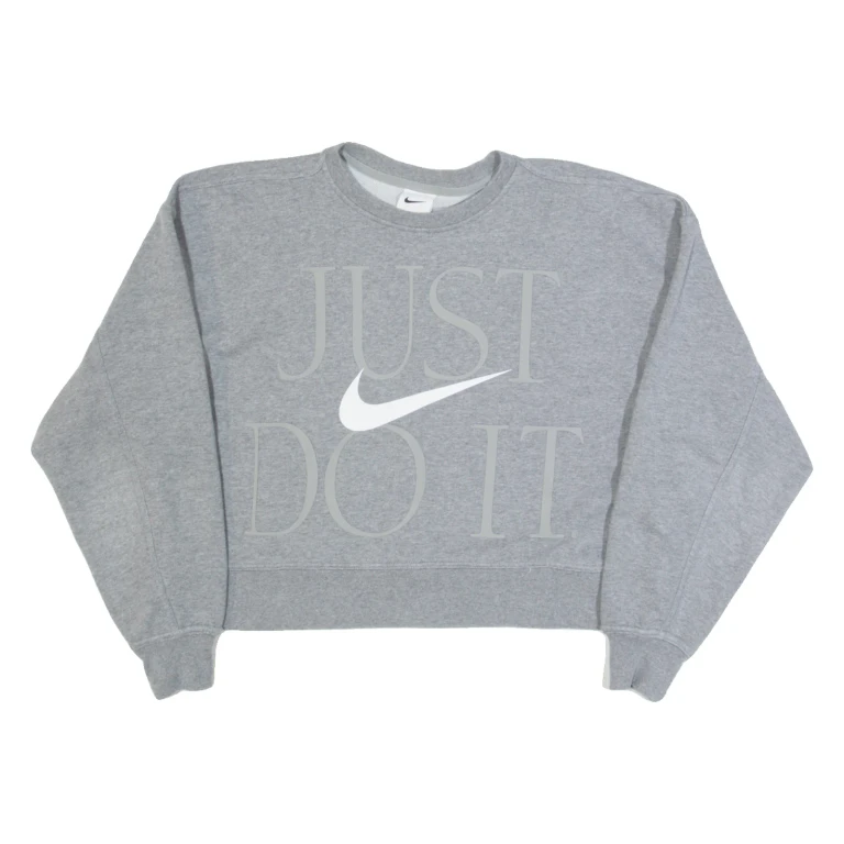 NIKE Cropped Oversized Womens Sweatshirt Grey XS