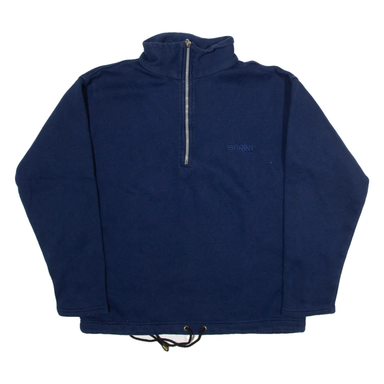 SPRINT Womens Sweatshirt Blue 1/4 Zip M