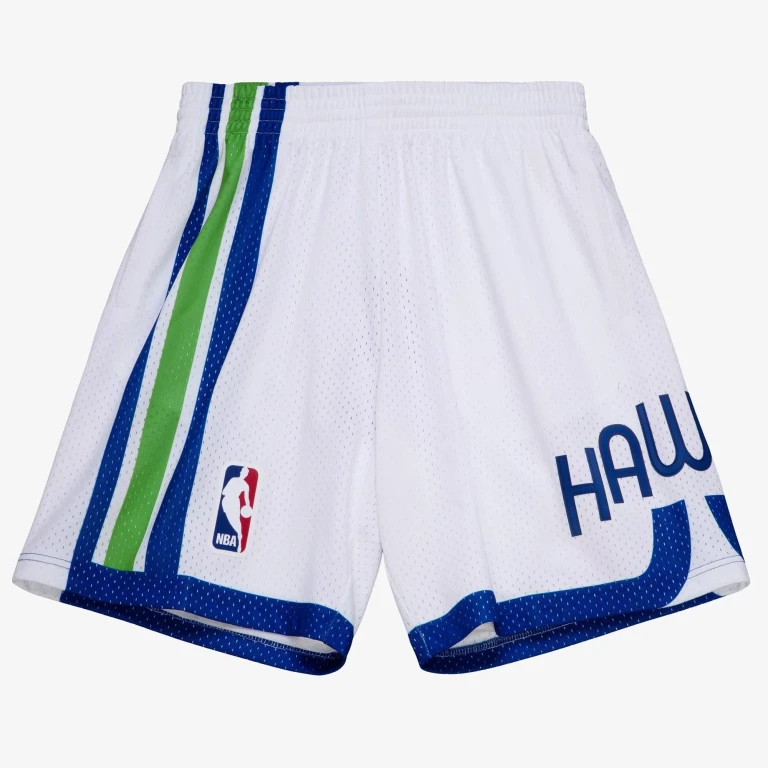 Men's NBA White Shorts Hawks 1970 Shorts